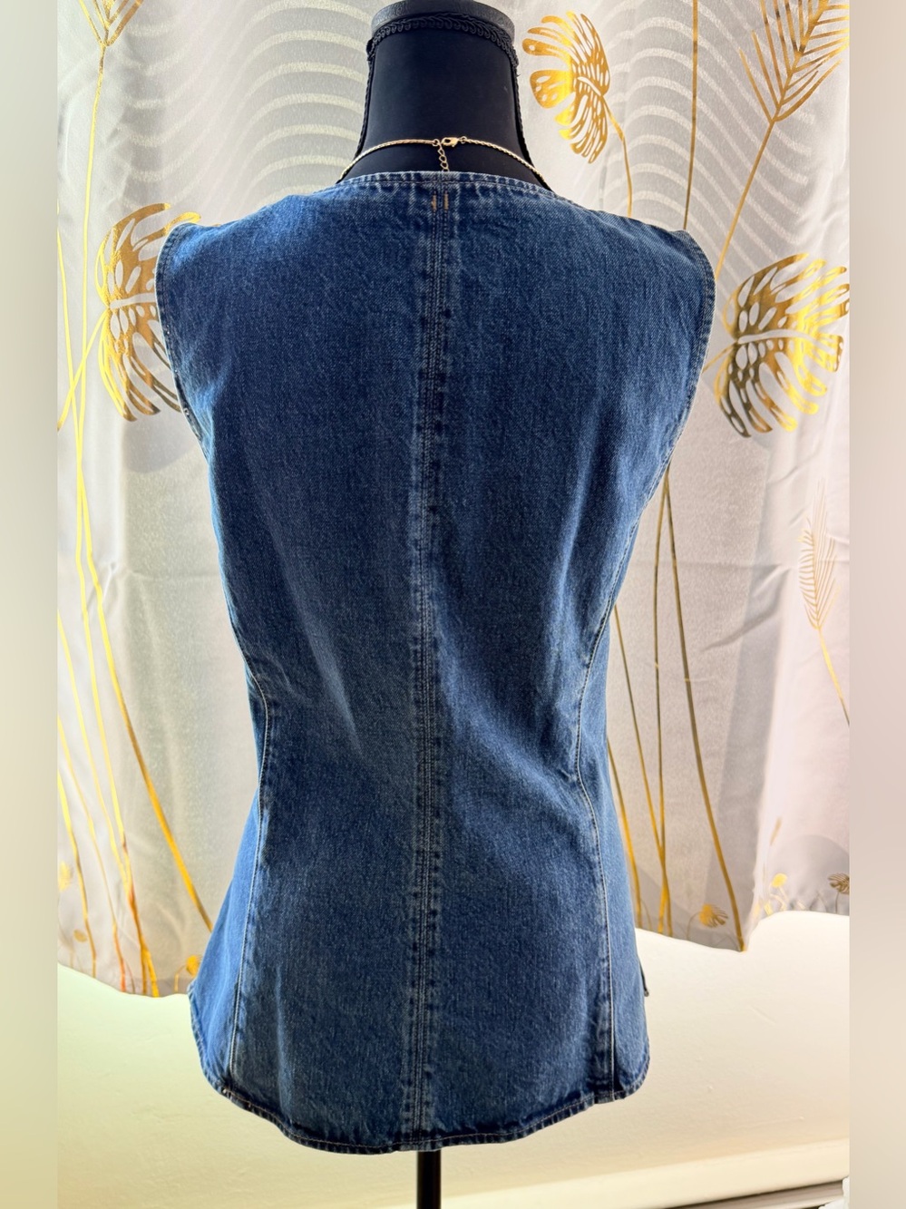 Madewell Greendale Wash Denim Crewneck Vest Size 8 NWOT - Picture 5 of 14